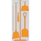 5S Supplies 5S Housekeeping Shadow Board Broom Station Version 5 - Gray Board / Orange Shadows  With Broom HSB-V5-GRAY/ORANGE-KIT - alternate 1